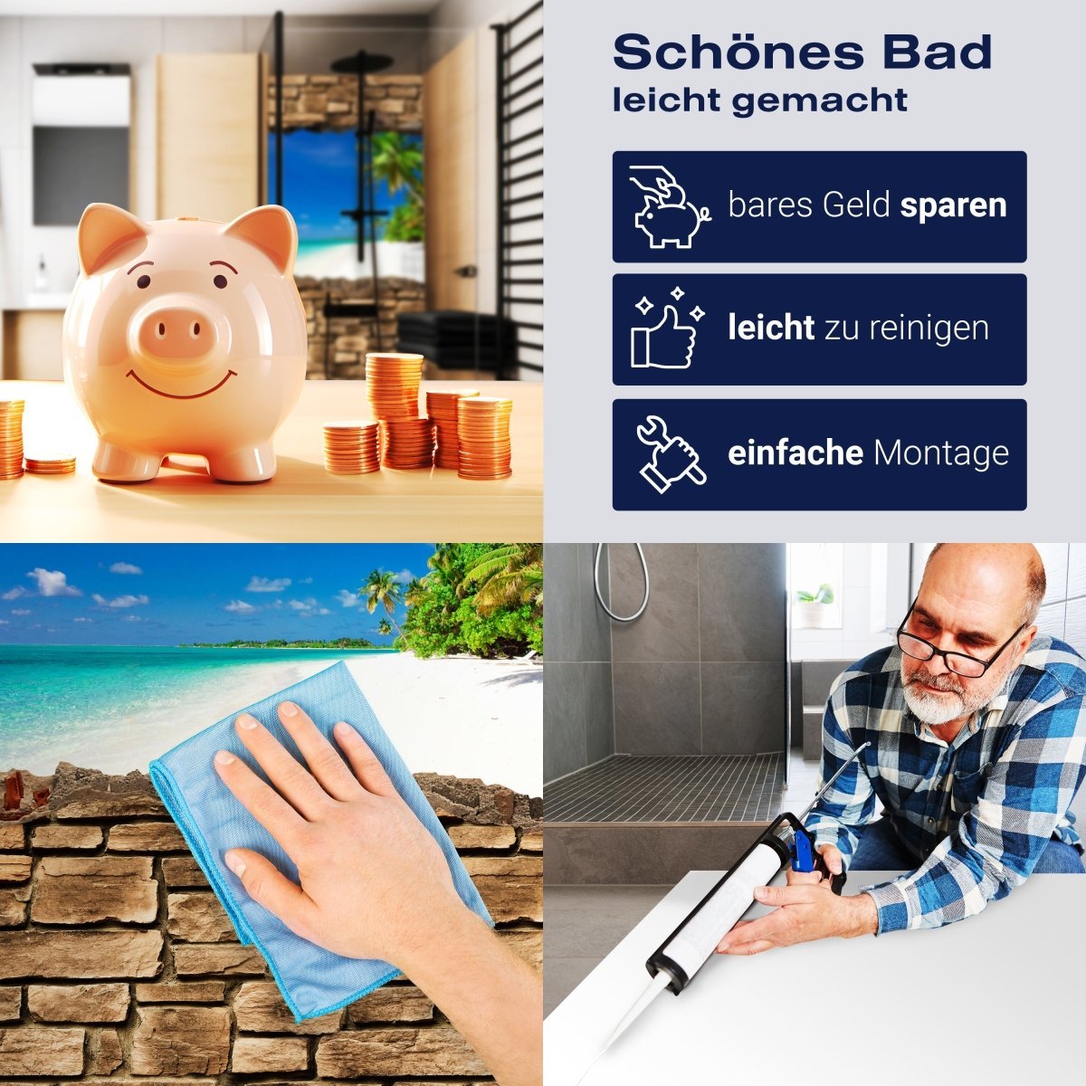 Duschwand 3D Südsee - Steinmauer M0647 entdecken - Bild 7 Duschwand 3D Südsee - Steinmauer M0647 entdecken - Bild 7