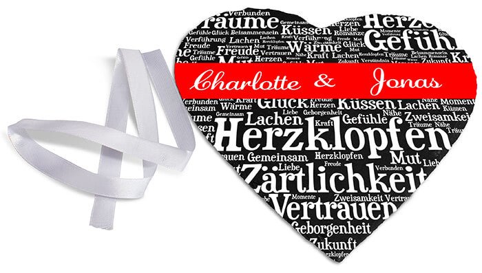 Schieferherz mit Wörtern in Weiss und Namen M0648 - Bild 6 Schieferherz mit Wörtern in Weiss und Namen M0648 - Bild 6