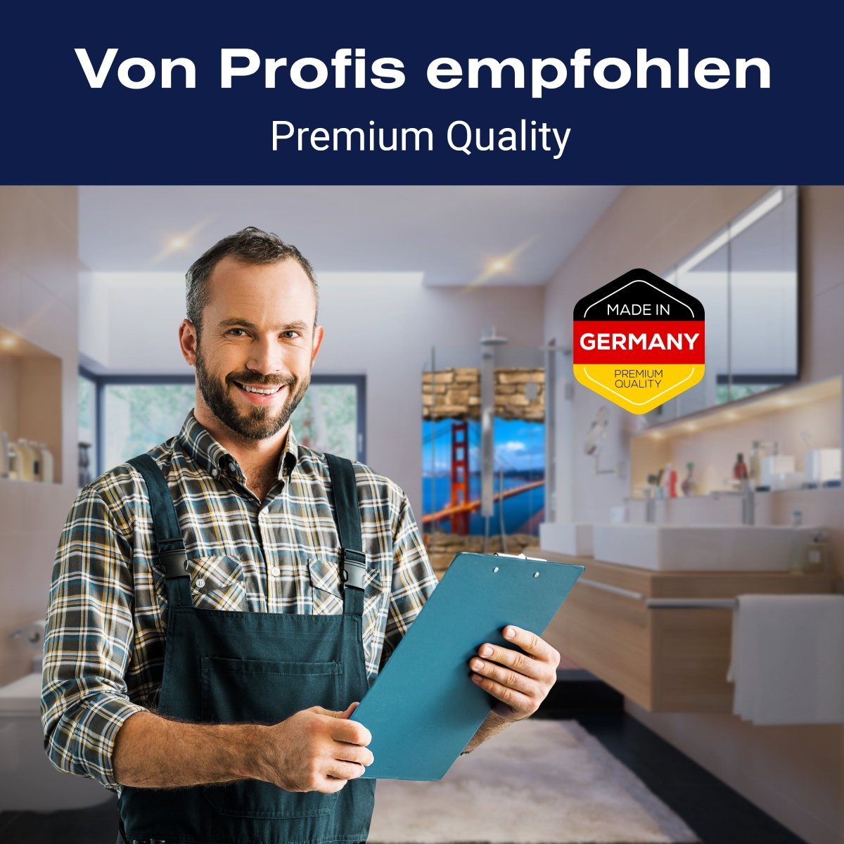 Duschwand 3D Golden Gate Brigde in San Francisco - Steinmauer M0649 entdecken - Bild 5 Duschwand 3D Golden Gate Brigde in San Francisco - Steinmauer M0649 entdecken - Bild 5