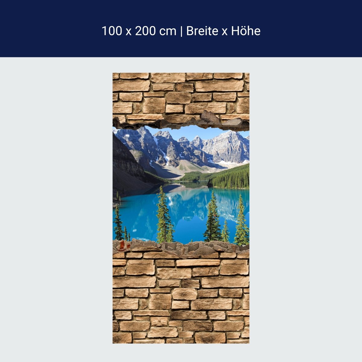 Duschwand 3D Moraine Lake Kanada - Steinmauer M0650 Duschwand 3D Moraine Lake Kanada - Steinmauer M0650