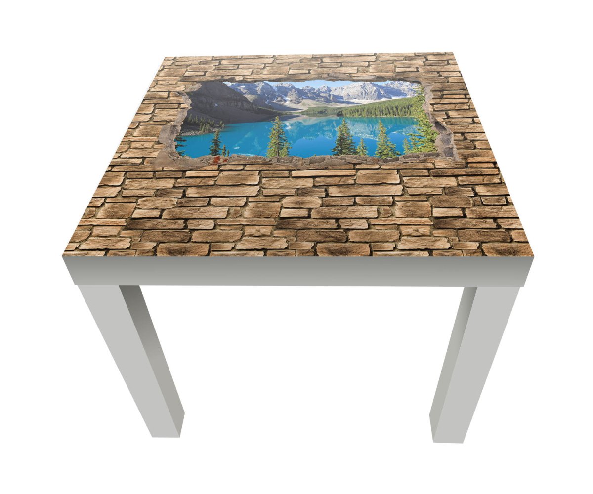 Beistelltisch 3D Moraine Lake Kanada - Steinmauer M0650 entdecken - Bild 1 Beistelltisch 3D Moraine Lake Kanada - Steinmauer M0650 entdecken - Bild 1