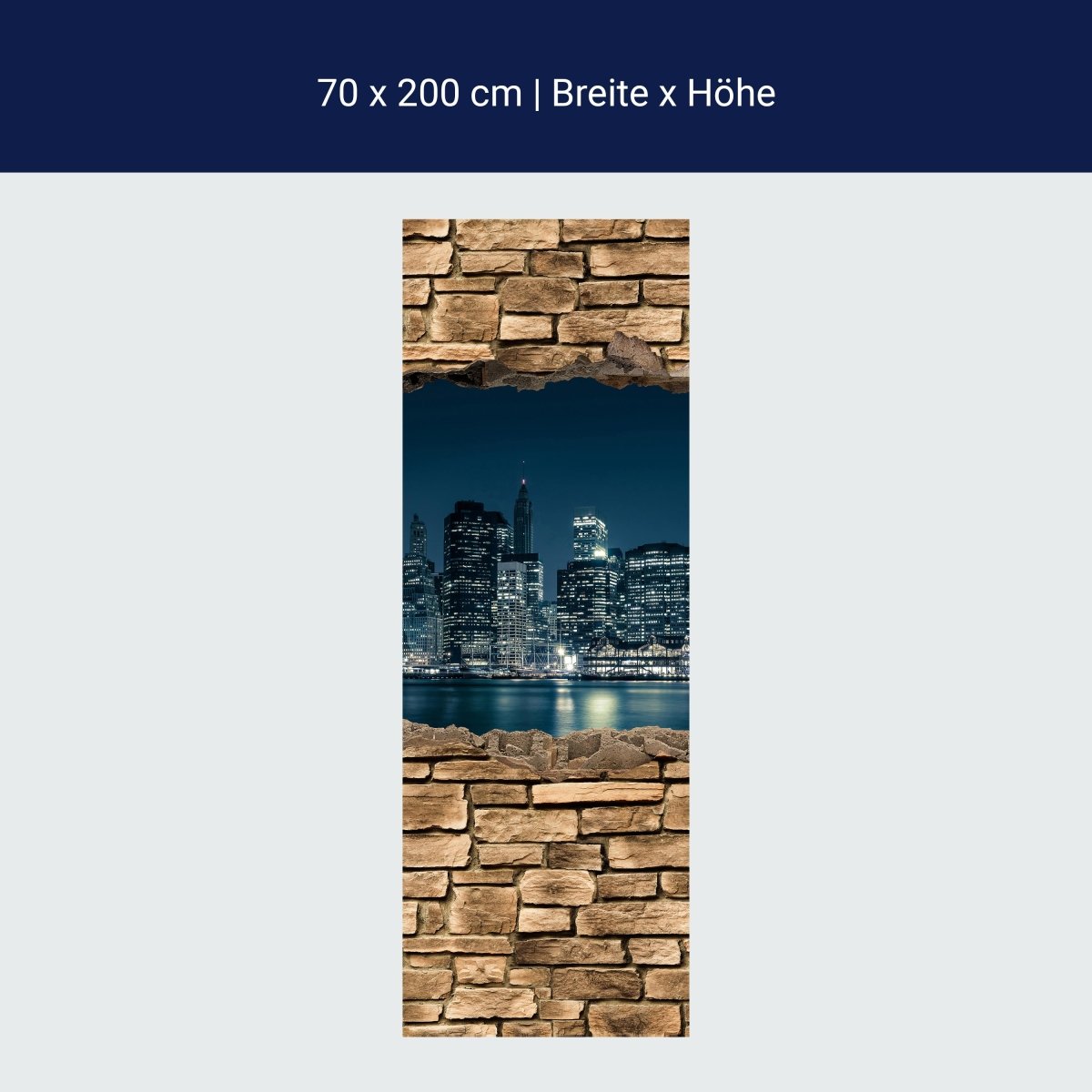 Duschwand 3D New York City by Nacht - Steinmauer M0653 Duschwand 3D New York City by Nacht - Steinmauer M0653