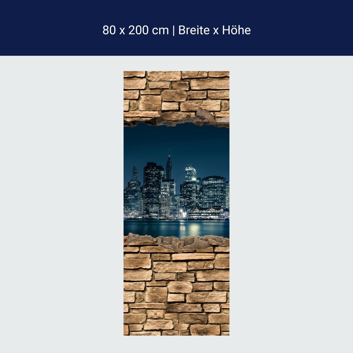 Duschwand 3D New York City by Nacht - Steinmauer M0653 Duschwand 3D New York City by Nacht - Steinmauer M0653