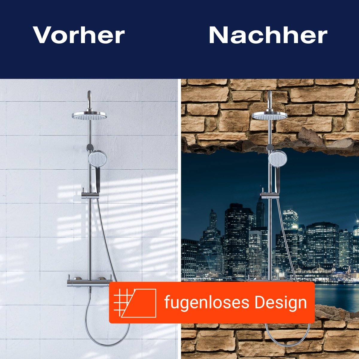 Duschwand 3D New York City by Nacht - Steinmauer M0653 entdecken - Bild 9 Duschwand 3D New York City by Nacht - Steinmauer M0653 entdecken - Bild 9