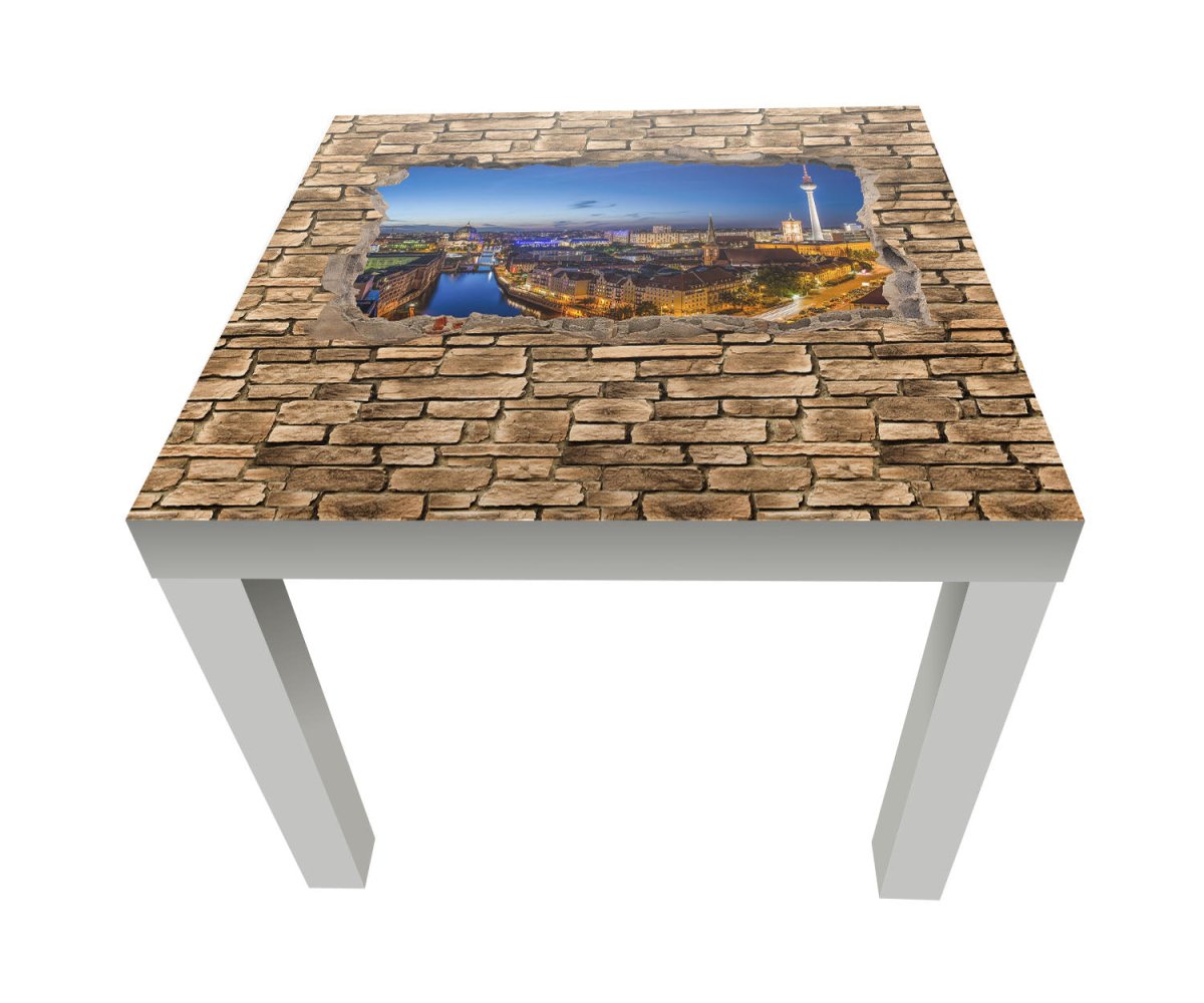 Beistelltisch 3D Berlin bei Nacht - Steinmauer M0654 entdecken - Bild 1 Beistelltisch 3D Berlin bei Nacht - Steinmauer M0654 entdecken - Bild 1