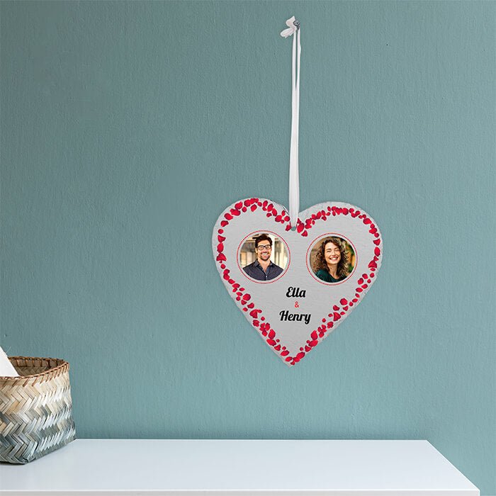 Schieferherz mit Rosenblättern M0656 - Bild 6 Schieferherz mit Rosenblättern M0656 - Bild 6