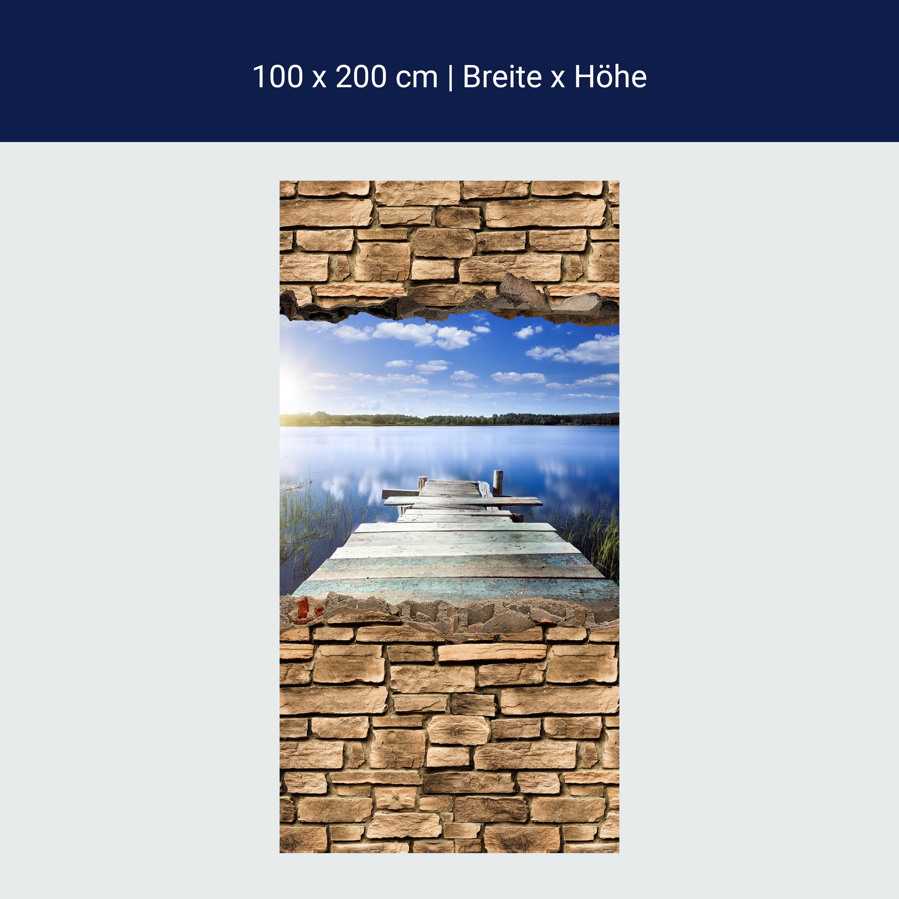 Duschwand 3D Bootssteg - Steinmauer M0659 Duschwand 3D Bootssteg - Steinmauer M0659