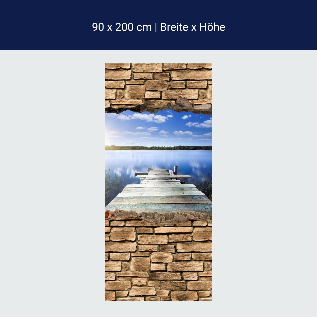 Duschwand 3D Bootssteg - Steinmauer M0659 Duschwand 3D Bootssteg - Steinmauer M0659