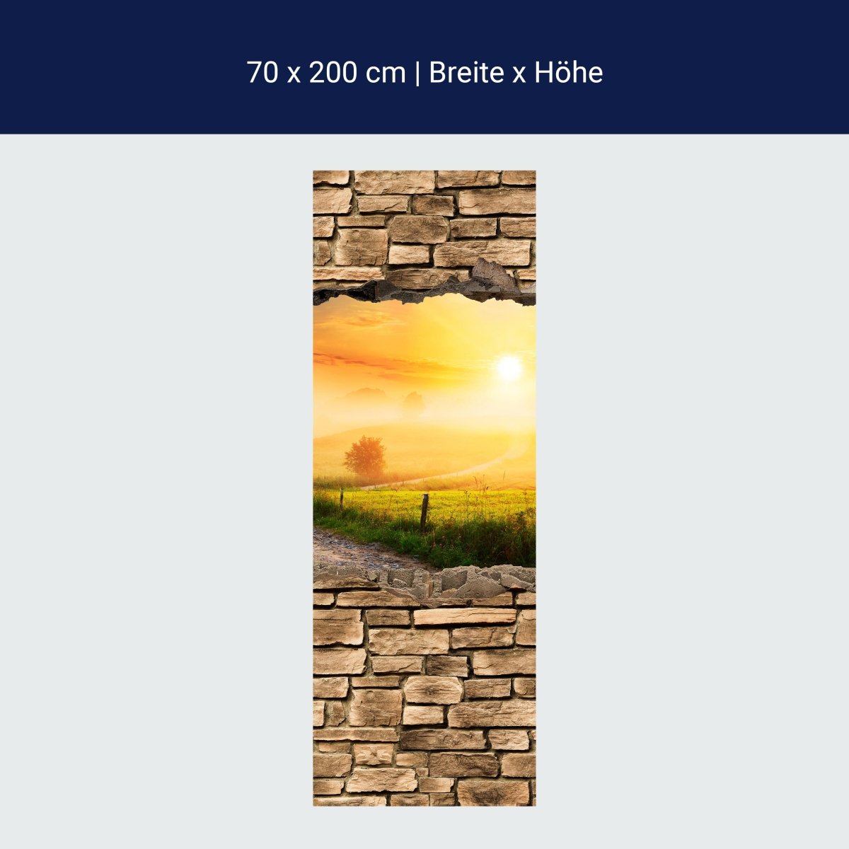 Duschwand 3D Weg im Morgendunst - Steinmauer M0660 Duschwand 3D Weg im Morgendunst - Steinmauer M0660