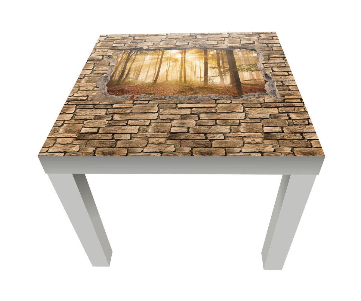 Beistelltisch 3D Wald am Morgen - Steinmauer M0661 entdecken - Bild 1 Beistelltisch 3D Wald am Morgen - Steinmauer M0661 entdecken - Bild 1