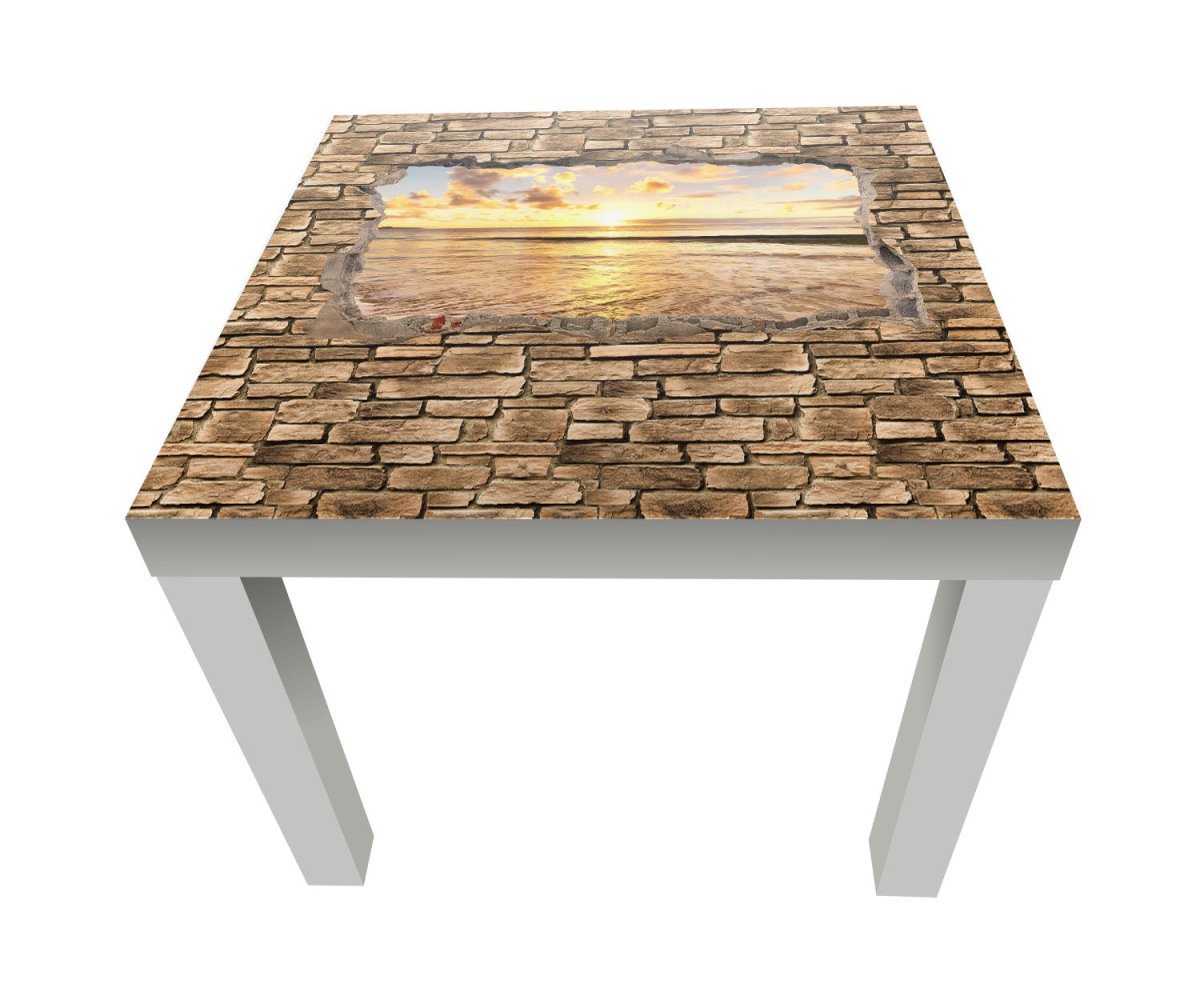 Beistelltisch 3D Sonnenuntergang am Meer - Steinmauer M0662 entdecken - Bild 1 Beistelltisch 3D Sonnenuntergang am Meer - Steinmauer M0662 entdecken - Bild 1