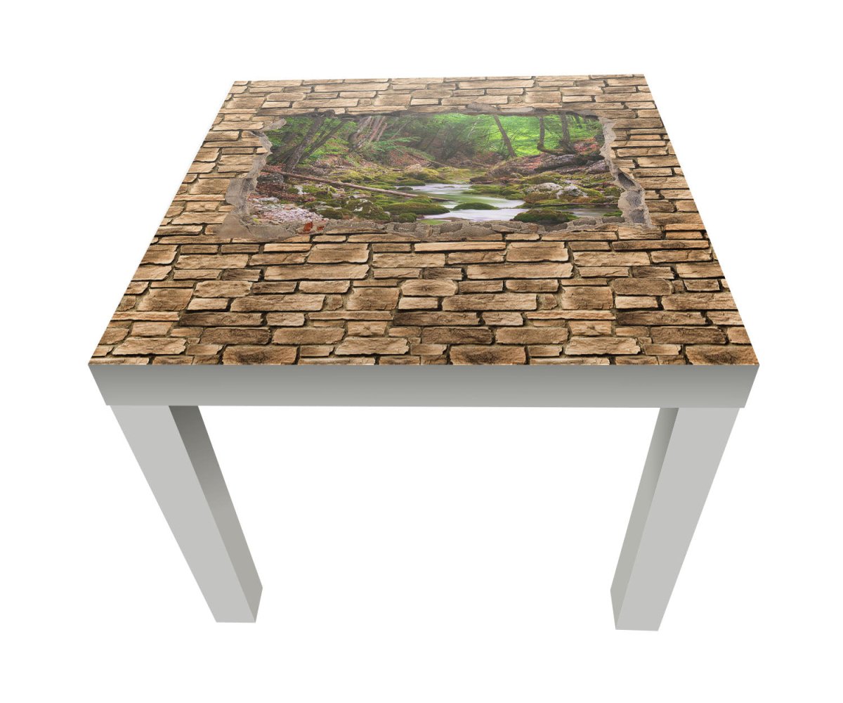 Beistelltisch 3D Fluss im Wald - Steinmauer M0664 entdecken - Bild 1 Beistelltisch 3D Fluss im Wald - Steinmauer M0664 entdecken - Bild 1