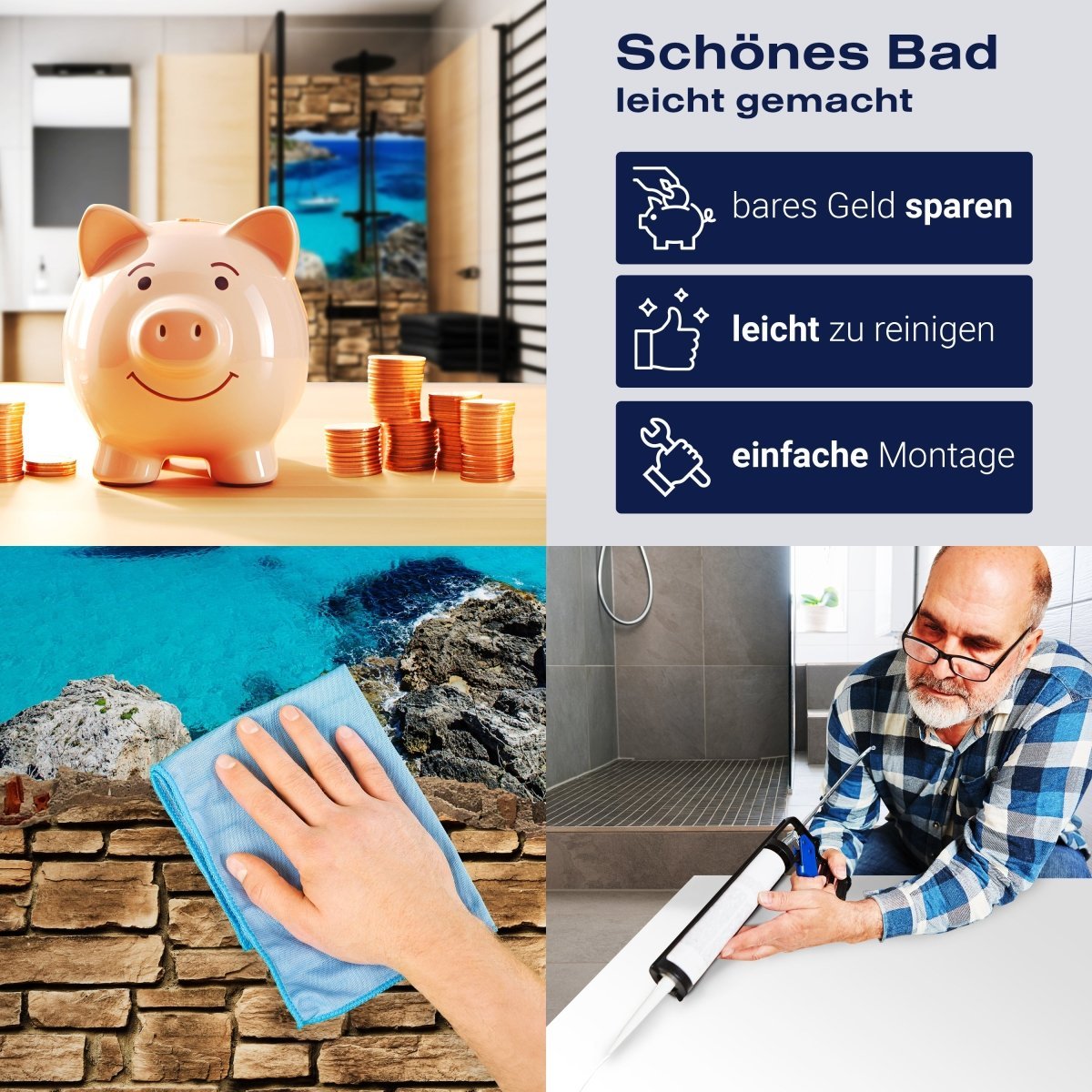 Duschwand 3D Sailing - Steinmauer M0665 entdecken - Bild 7 Duschwand 3D Sailing - Steinmauer M0665 entdecken - Bild 7