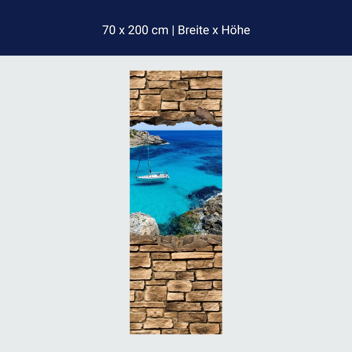 Duschwand 3D Sailing - Steinmauer M0665 Duschwand 3D Sailing - Steinmauer M0665