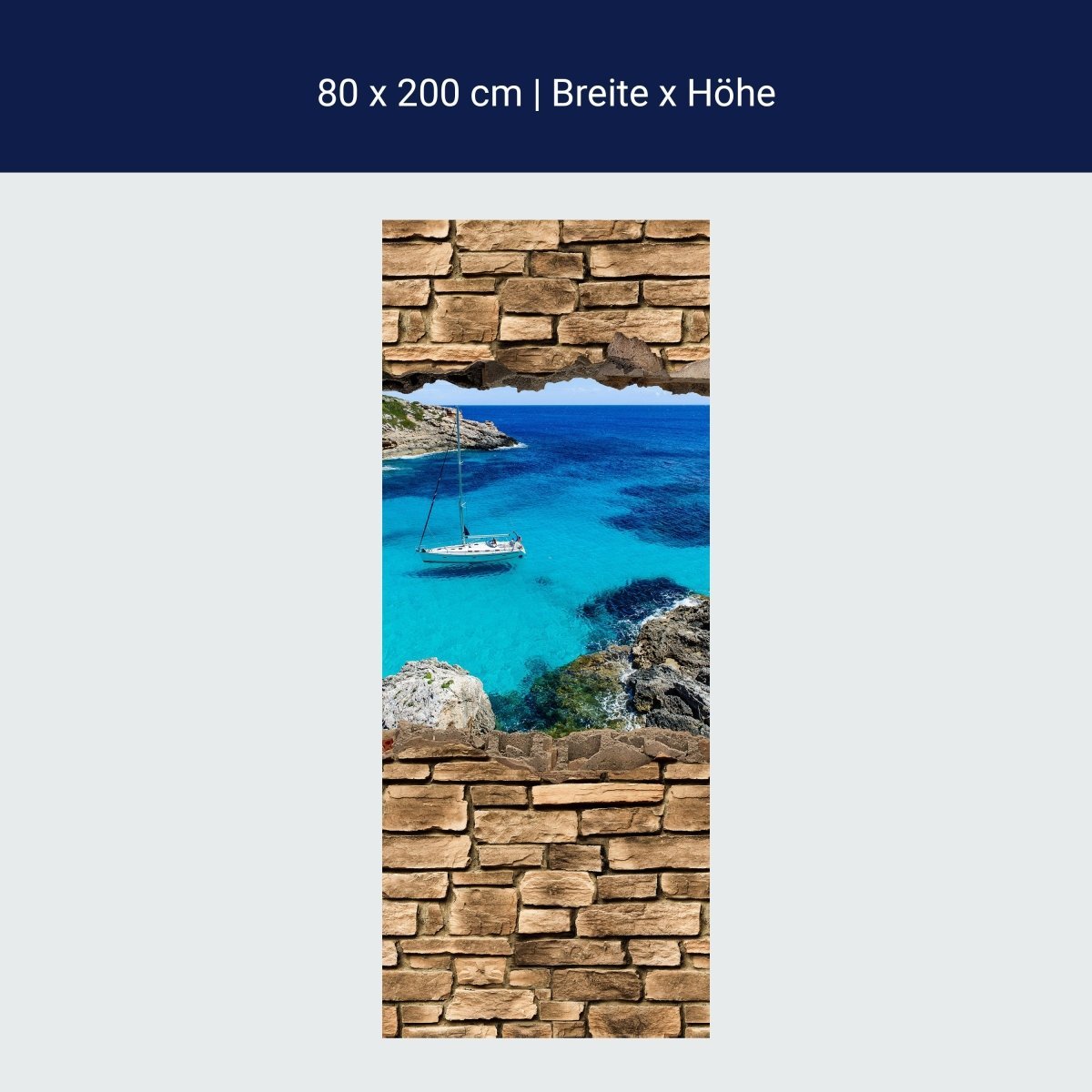 Duschwand 3D Sailing - Steinmauer M0665 Duschwand 3D Sailing - Steinmauer M0665