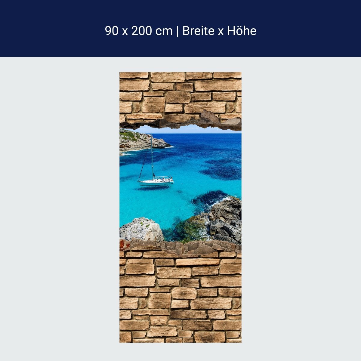 Duschwand 3D Sailing - Steinmauer M0665 Duschwand 3D Sailing - Steinmauer M0665