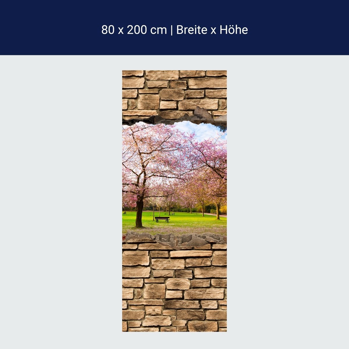 Duschwand 3D Sakura Blumen blühen - Steinmauer M0667 Duschwand 3D Sakura Blumen blühen - Steinmauer M0667