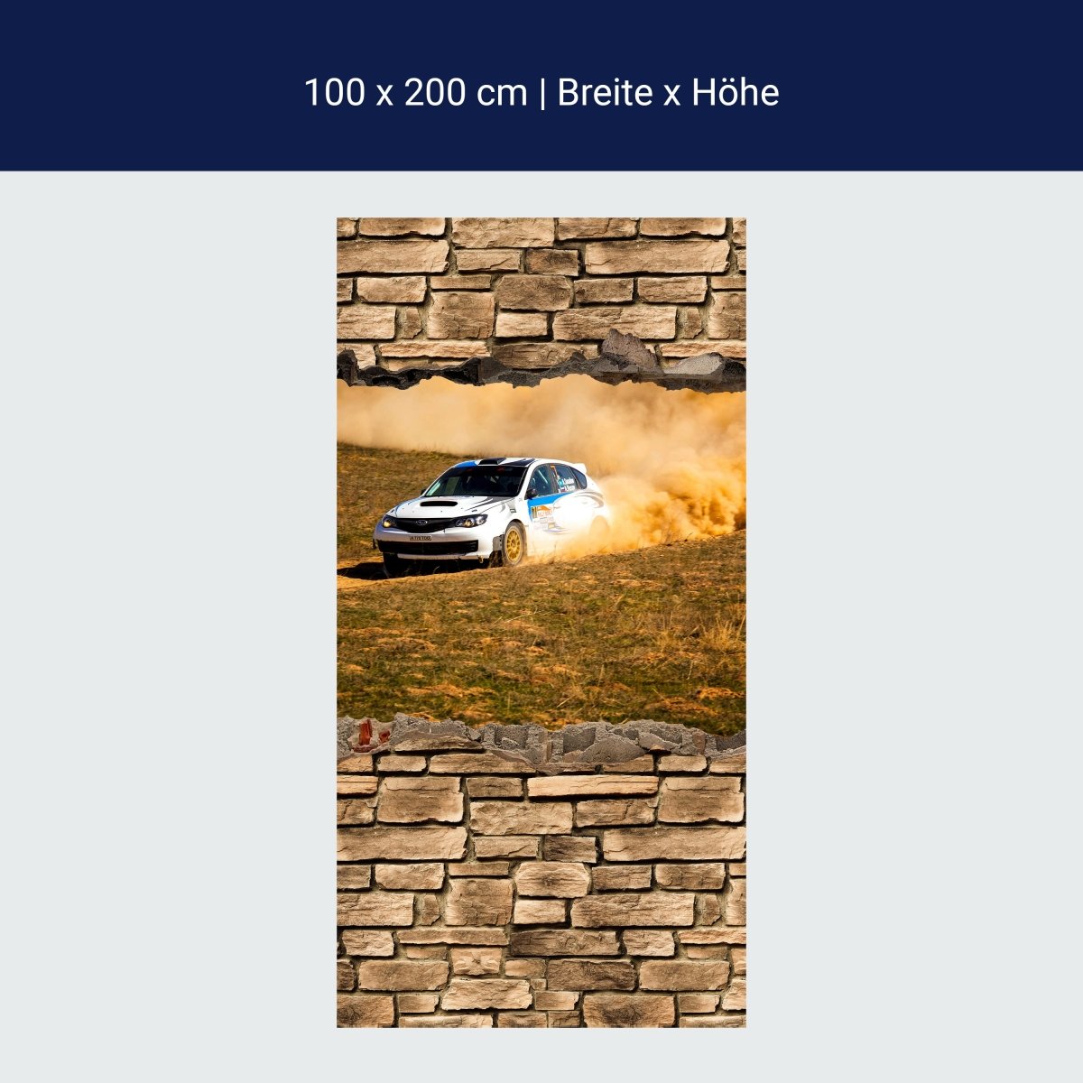 Duschwand 3D Rallye Auto - Steinmauer M0670 Duschwand 3D Rallye Auto - Steinmauer M0670