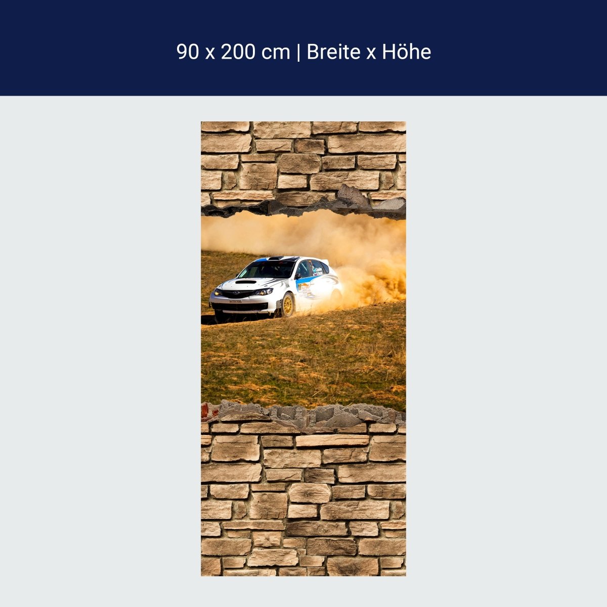 Duschwand 3D Rallye Auto - Steinmauer M0670 Duschwand 3D Rallye Auto - Steinmauer M0670