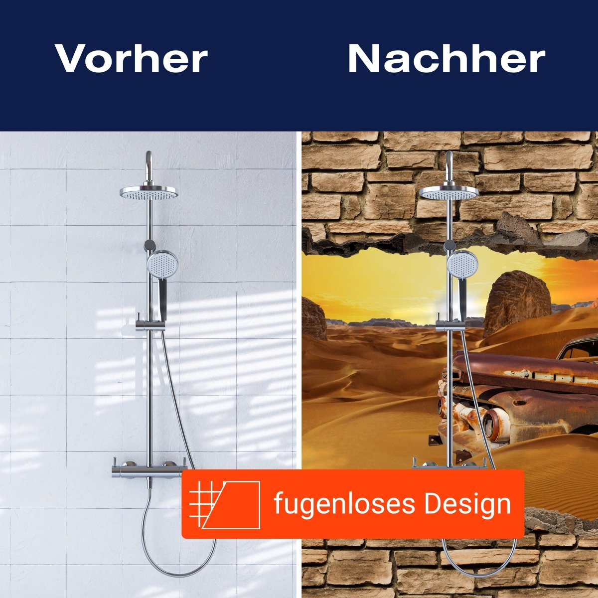 Duschwand 3D Altes Auto in der Wüste -Steinmauer M0674 entdecken - Bild 9 Duschwand 3D Altes Auto in der Wüste -Steinmauer M0674 entdecken - Bild 9