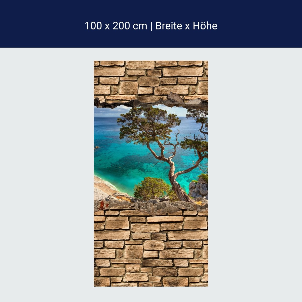 Duschwand 3D Alter Baum auf einer Klippe - Steinmauer M0677 Duschwand 3D Alter Baum auf einer Klippe - Steinmauer M0677