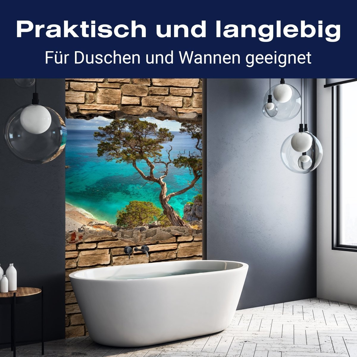 Duschwand 3D Alter Baum auf einer Klippe - Steinmauer M0677 entdecken - Bild 3 Duschwand 3D Alter Baum auf einer Klippe - Steinmauer M0677 entdecken - Bild 3