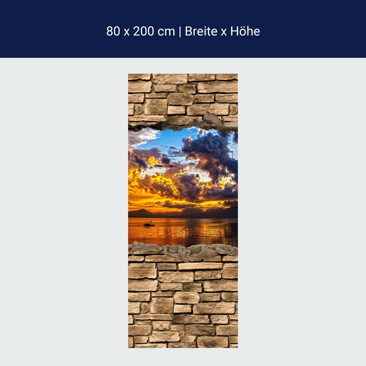 Duschwand 3D Optik - Sonnenuntergang- Steinmauer M0678 Duschwand 3D Optik - Sonnenuntergang- Steinmauer M0678