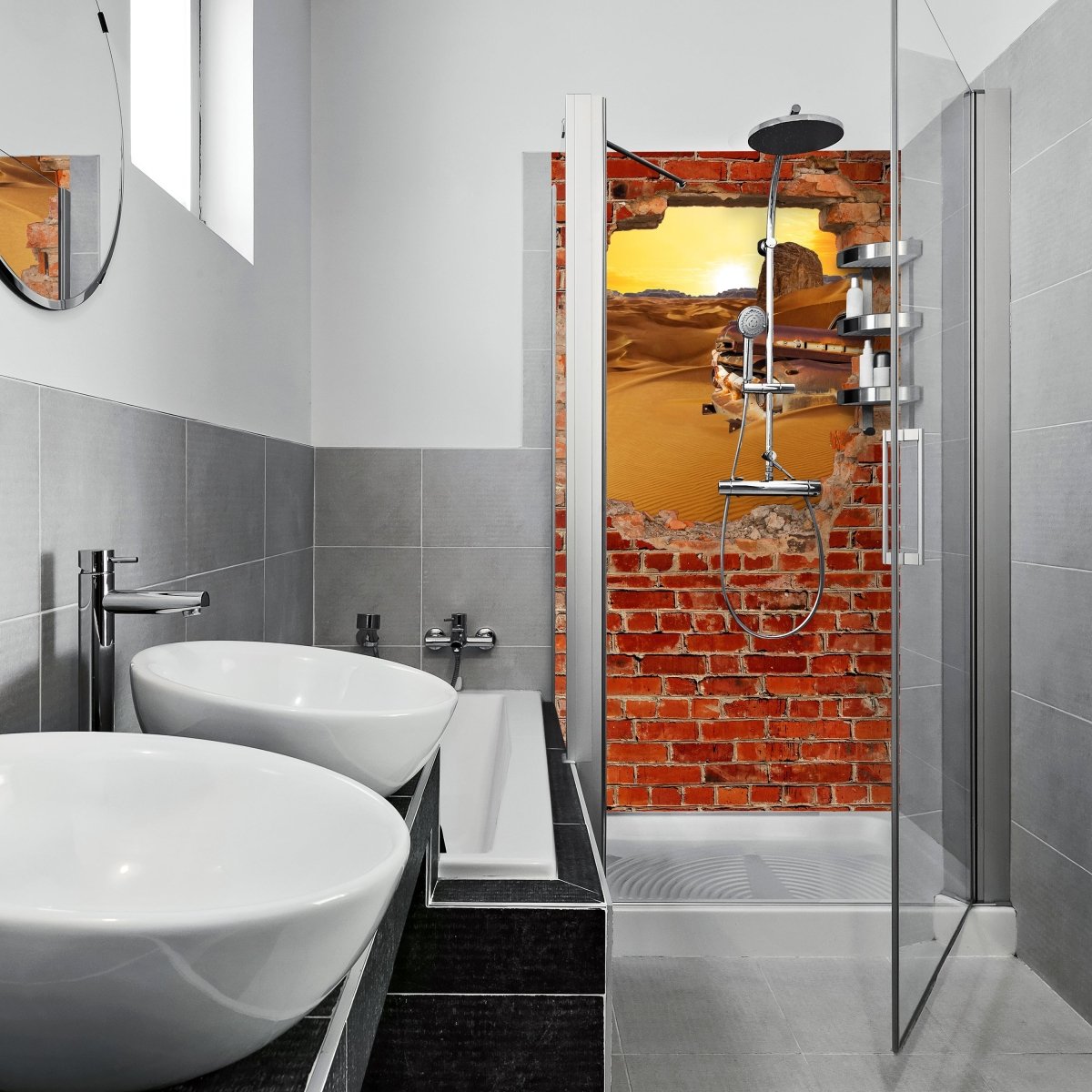 Duschwand Altes Auto - Roter Backstein M0681 entdecken - Bild 1 Duschwand Altes Auto - Roter Backstein M0681 entdecken - Bild 1