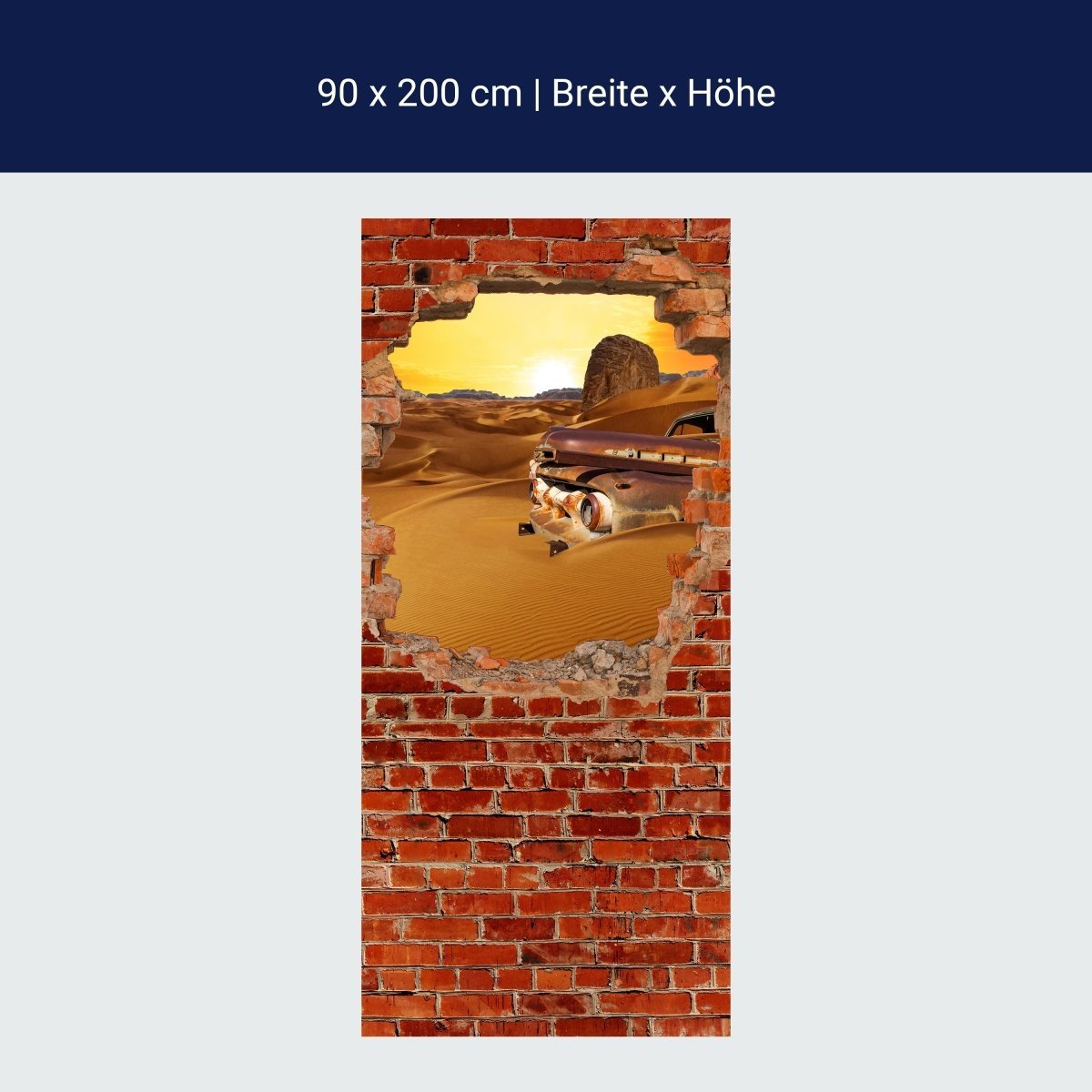 Duschwand Altes Auto - Roter Backstein M0681 Duschwand Altes Auto - Roter Backstein M0681