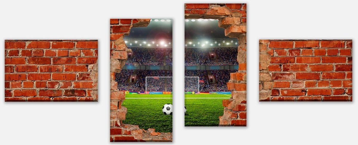 Leinwandbild Mehrteiler Fußballfeld - Roter Backstein M0683 Leinwandbild Mehrteiler Fußballfeld - Roter Backstein M0683