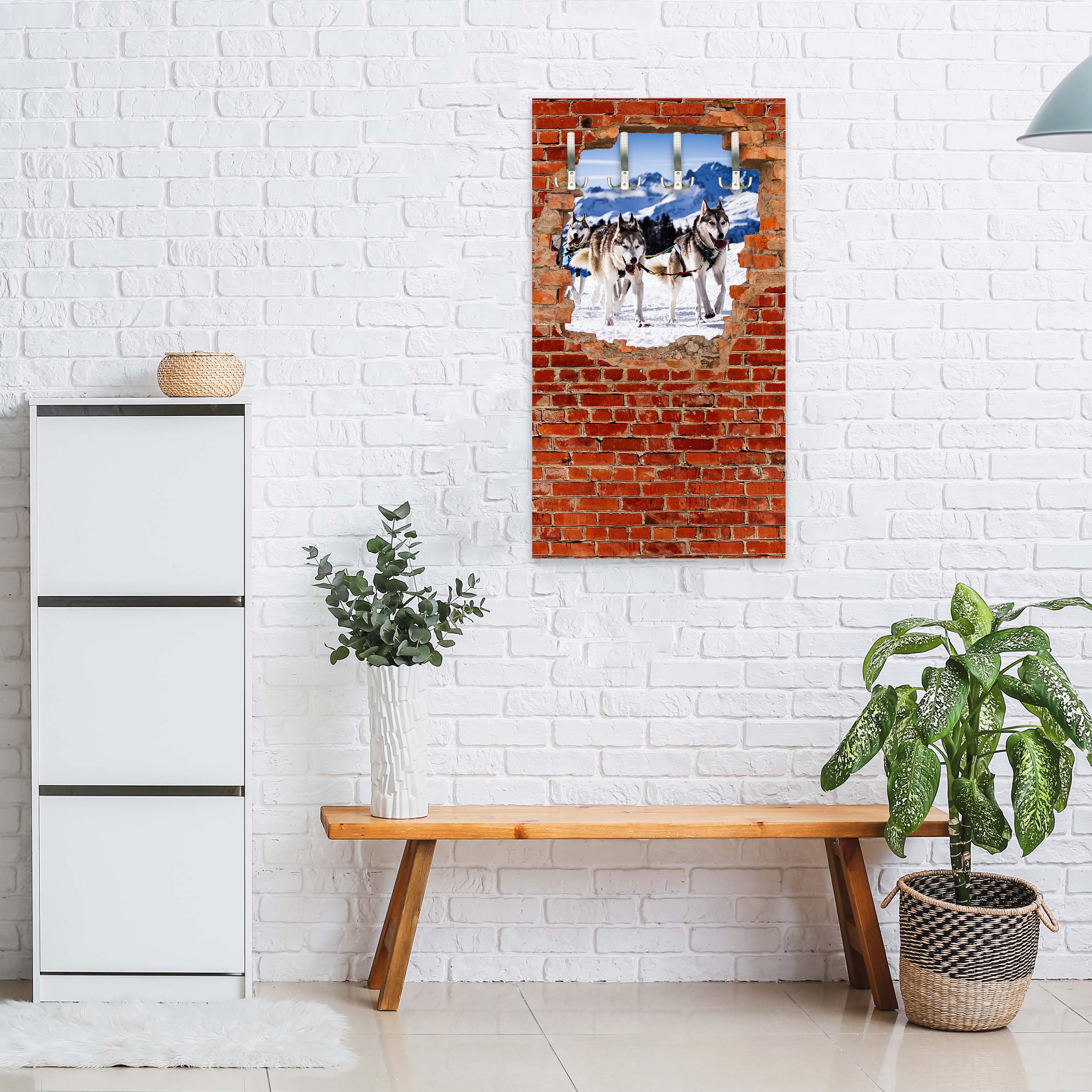 Garderobe Schlittenhunde in Racing - Roter Backstein M0685 entdecken - Bild 3 Garderobe Schlittenhunde in Racing - Roter Backstein M0685 entdecken - Bild 3