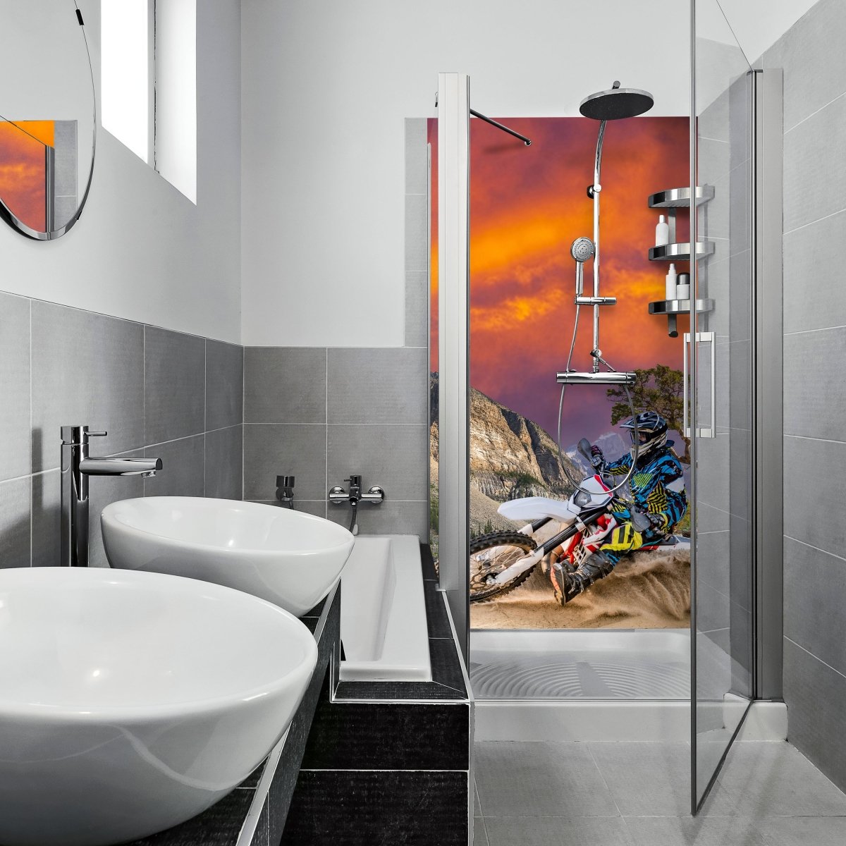 Duschwand Enduro Motorbike Racing M0686 entdecken - Bild 1 Duschwand Enduro Motorbike Racing M0686 entdecken - Bild 1