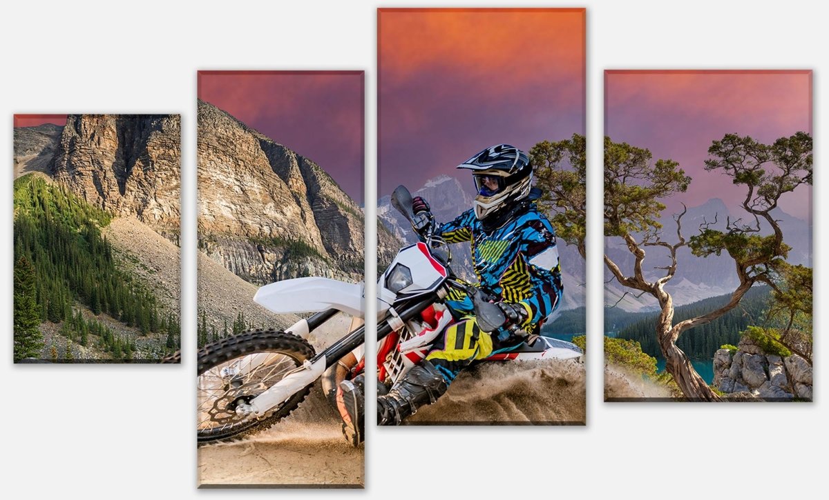 Leinwandbild Mehrteiler Enduro Motorbike Racing M0686 Leinwandbild Mehrteiler Enduro Motorbike Racing M0686
