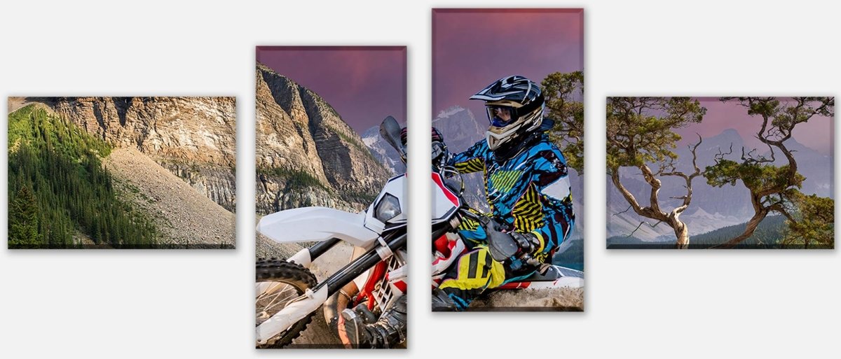Leinwandbild Mehrteiler Enduro Motorbike Racing M0686 Leinwandbild Mehrteiler Enduro Motorbike Racing M0686