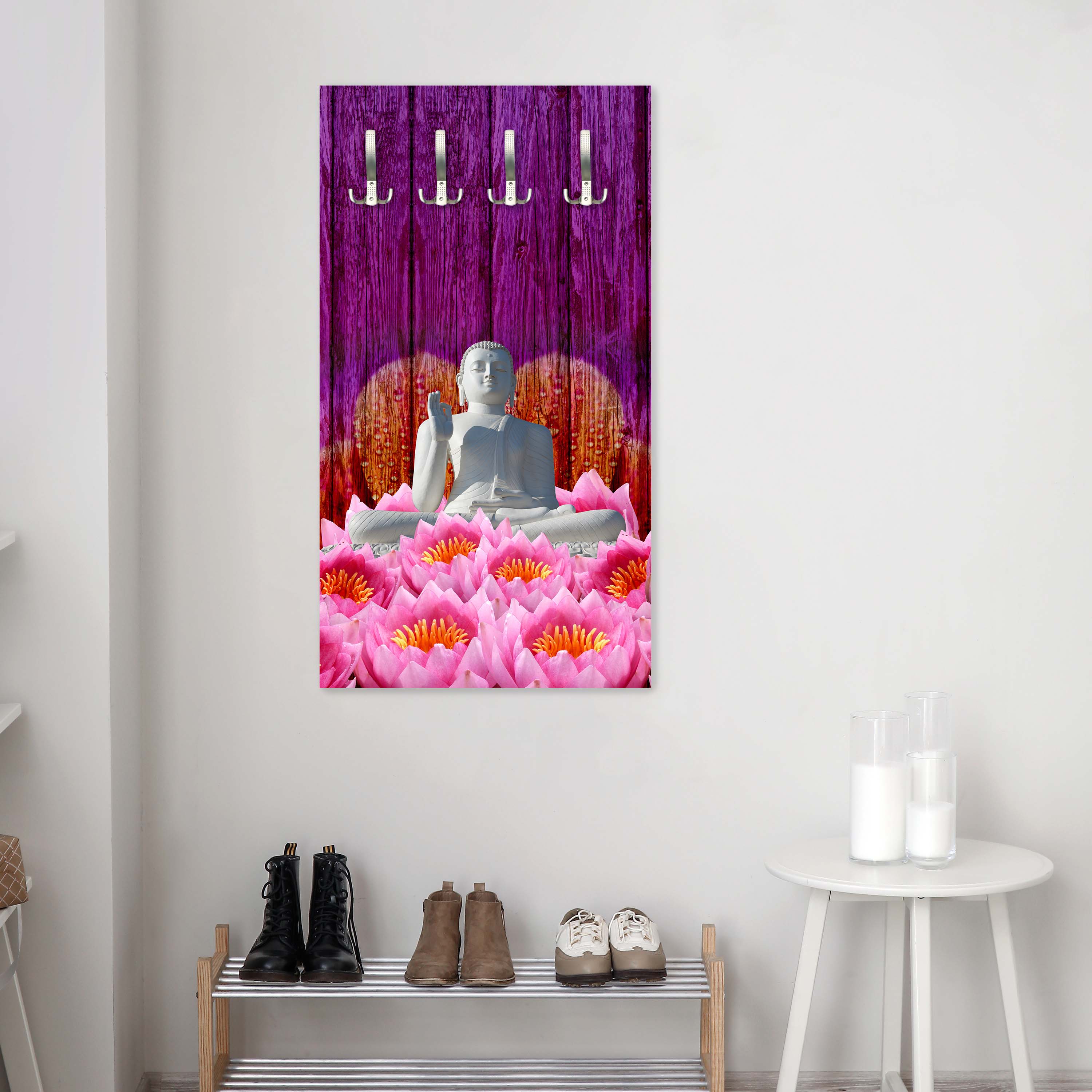 Garderobe Weiß Sitzende Buddha-Statue M0688 entdecken - Bild 3 Garderobe Weiß Sitzende Buddha-Statue M0688 entdecken - Bild 3