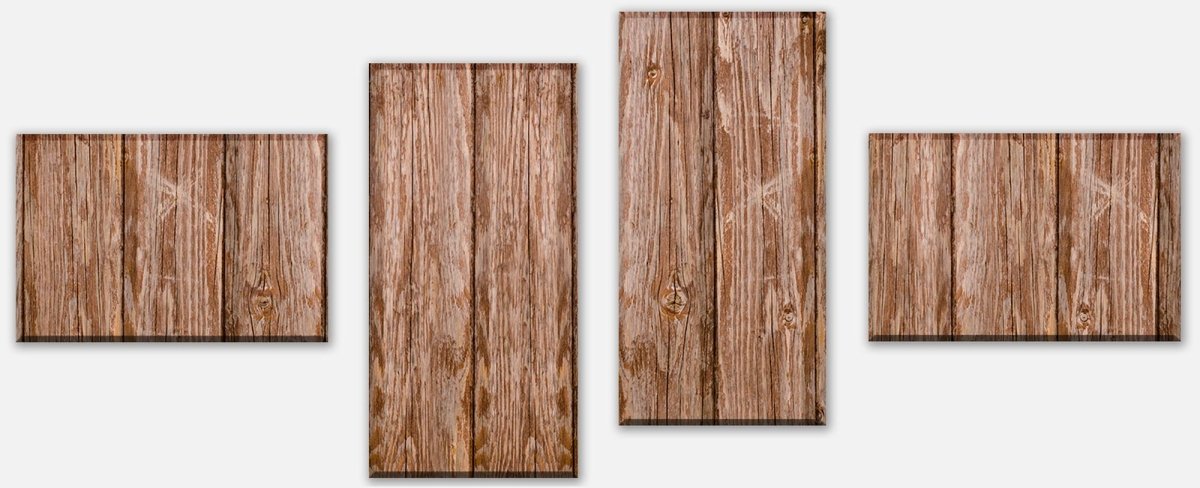 Leinwandbild Mehrteiler Holzwand M0689 Leinwandbild Mehrteiler Holzwand M0689