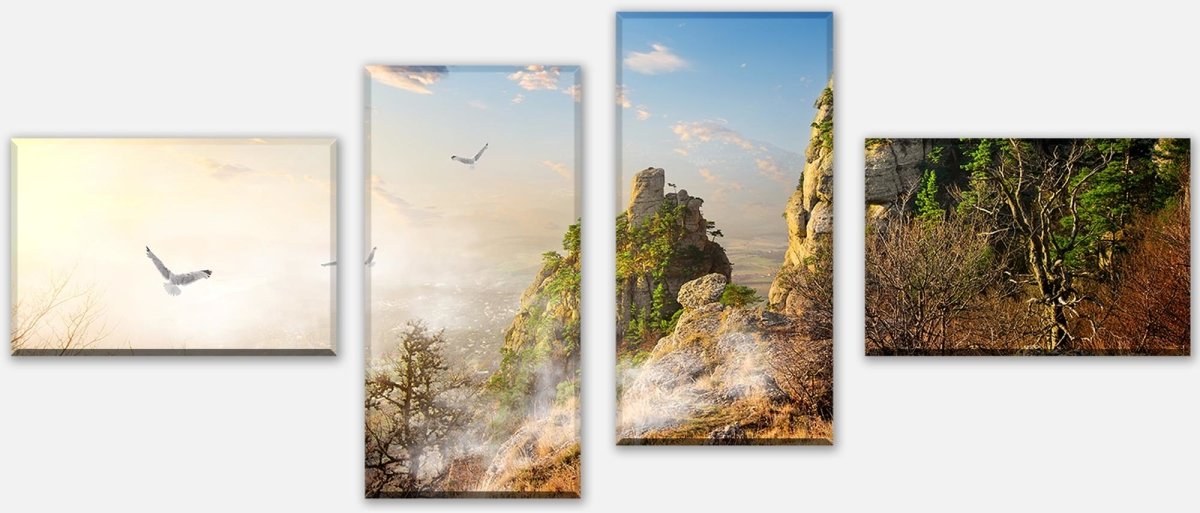 Leinwandbild Mehrteiler Vögel über Klippen M0693 Leinwandbild Mehrteiler Vögel über Klippen M0693