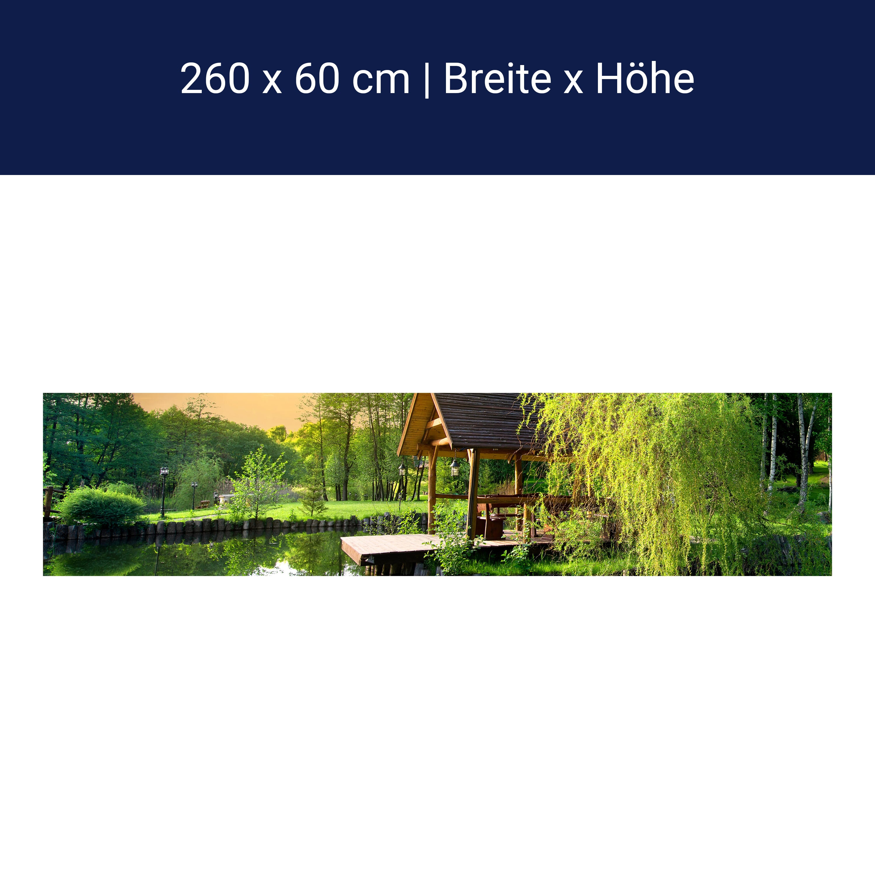 Küchenrückwand Gartenlaube an kleinem See M0694 Küchenrückwand Gartenlaube an kleinem See M0694
