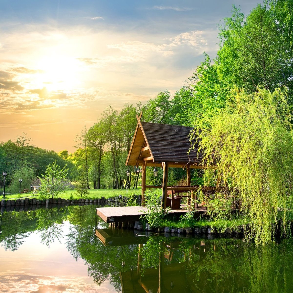 Beistelltisch Gartenlaube an kleinem See M0694 entdecken - Bild 2 Beistelltisch Gartenlaube an kleinem See M0694 entdecken - Bild 2