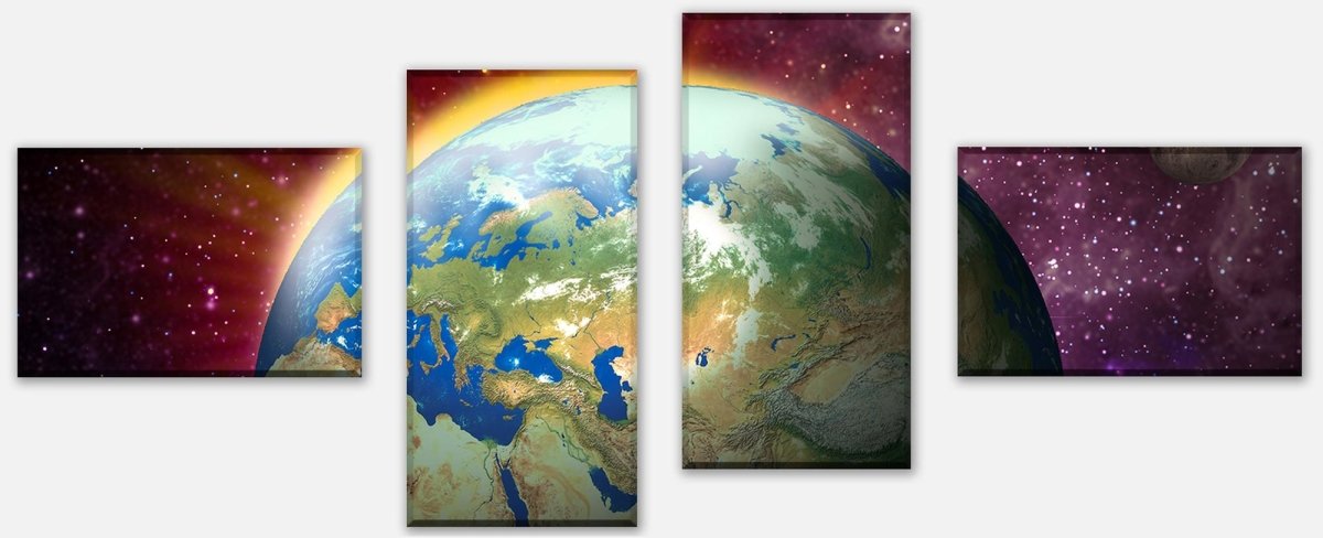 Leinwandbild Mehrteiler Erde, Mond und Sonne M0697 Leinwandbild Mehrteiler Erde, Mond und Sonne M0697