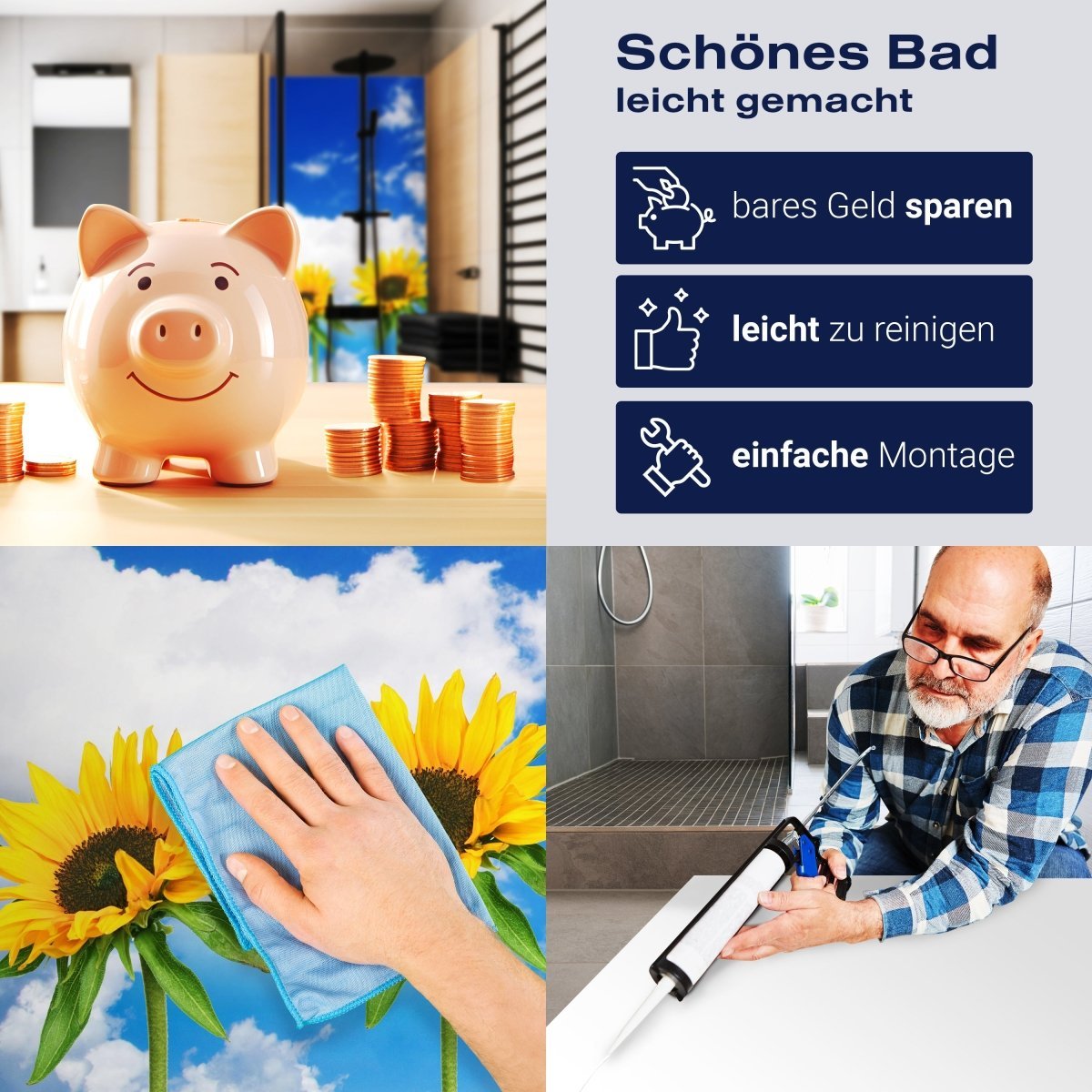 Duschwand Sonnenblumen M0705 entdecken - Bild 7 Duschwand Sonnenblumen M0705 entdecken - Bild 7