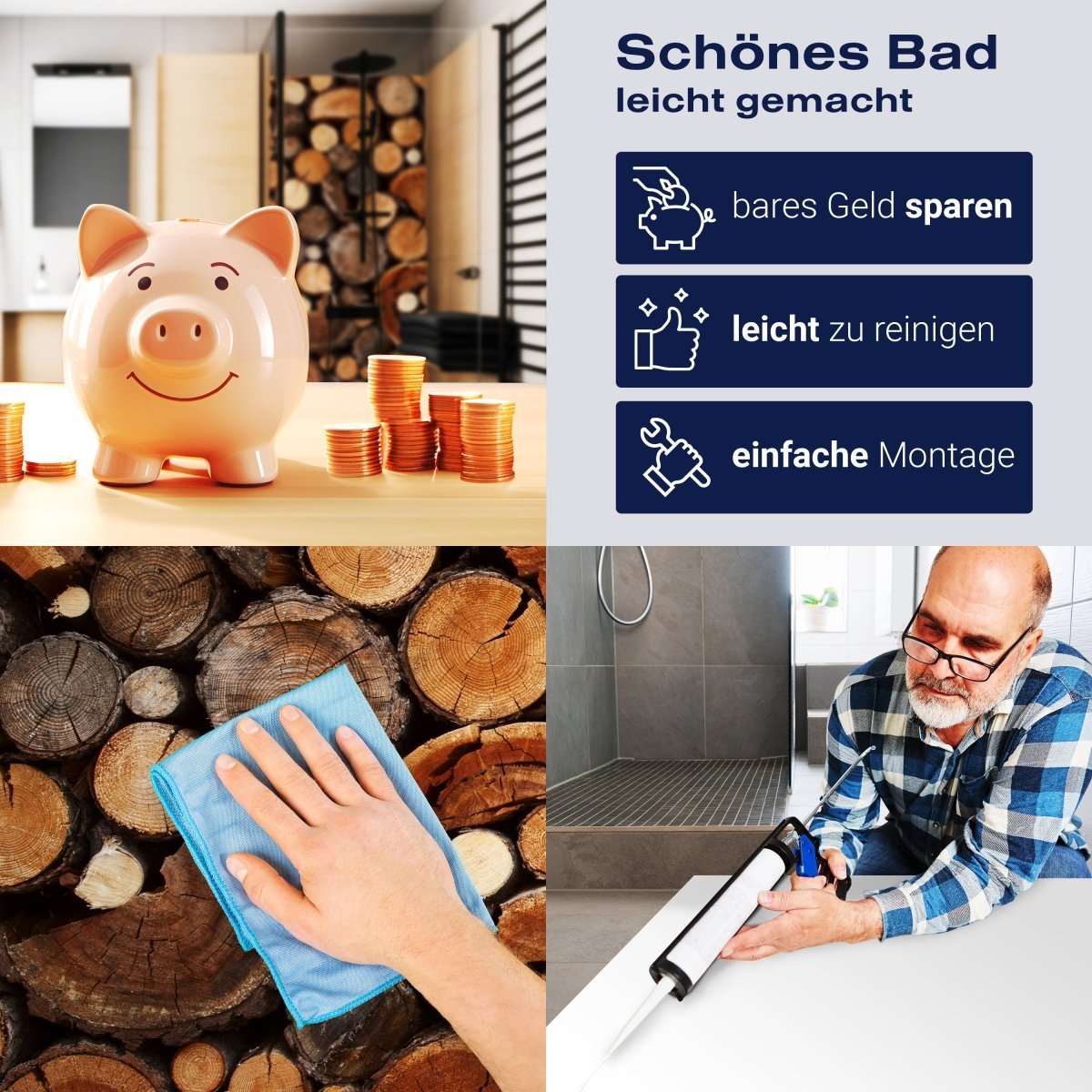 Duschwand Brennholz Haufen M0706 entdecken - Bild 7 Duschwand Brennholz Haufen M0706 entdecken - Bild 7