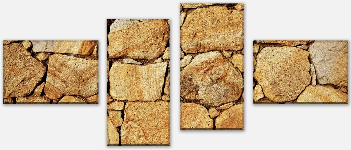 Leinwandbild Mehrteiler Steinmauer M0707 Leinwandbild Mehrteiler Steinmauer M0707