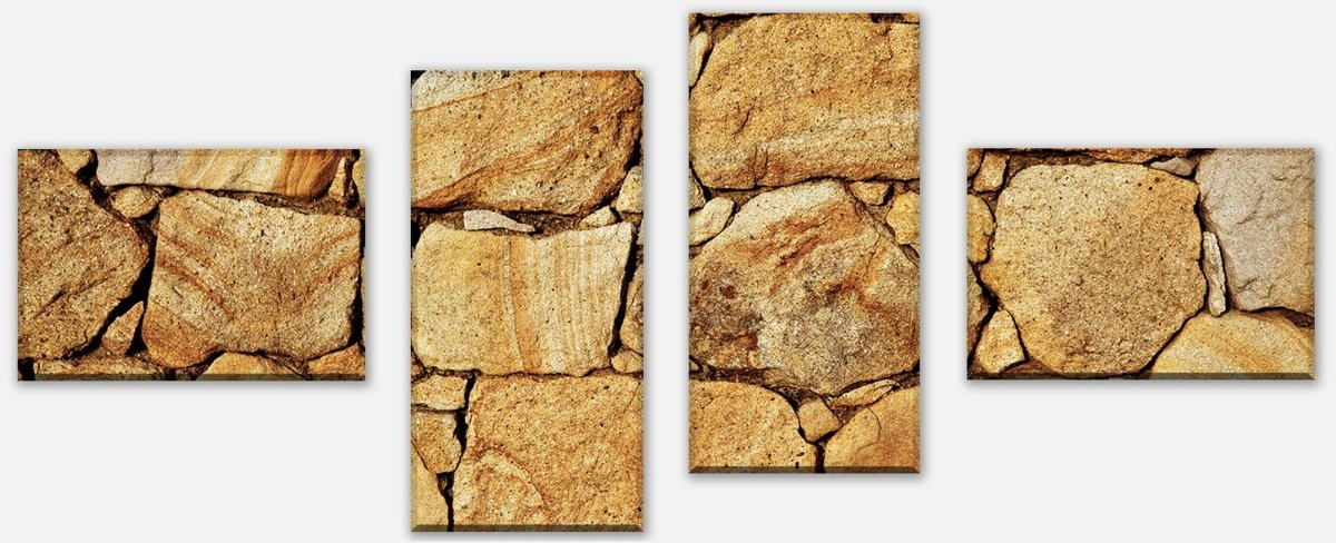 Leinwandbild Mehrteiler Steinmauer M0707 Leinwandbild Mehrteiler Steinmauer M0707