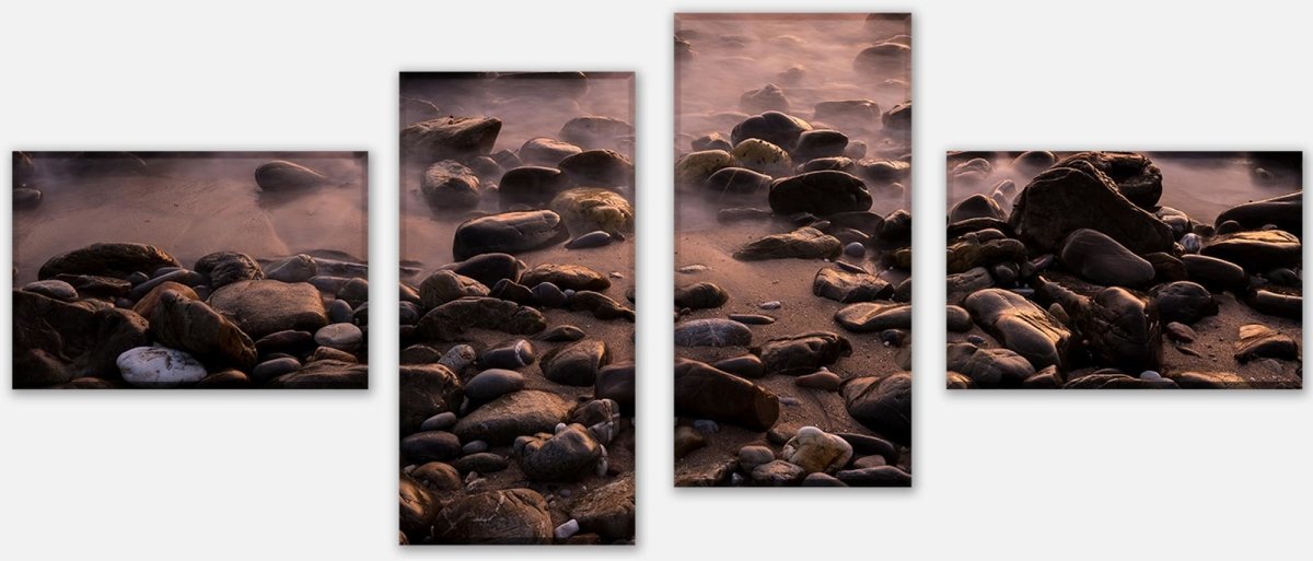 Leinwandbild Mehrteiler Steine und Nebelwasser M0710 Leinwandbild Mehrteiler Steine und Nebelwasser M0710