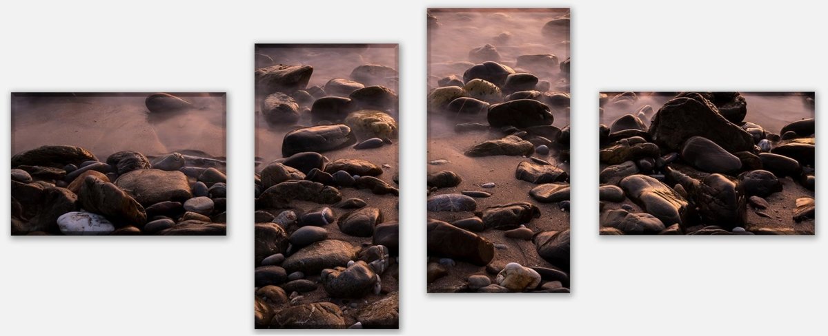 Leinwandbild Mehrteiler Steine und Nebelwasser M0710 Leinwandbild Mehrteiler Steine und Nebelwasser M0710