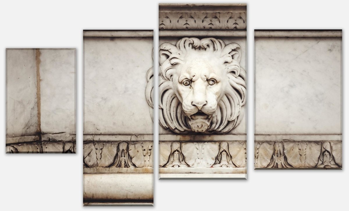 Leinwandbild Mehrteiler Alte Marmor Löwenkopf M0713 Leinwandbild Mehrteiler Alte Marmor Löwenkopf M0713