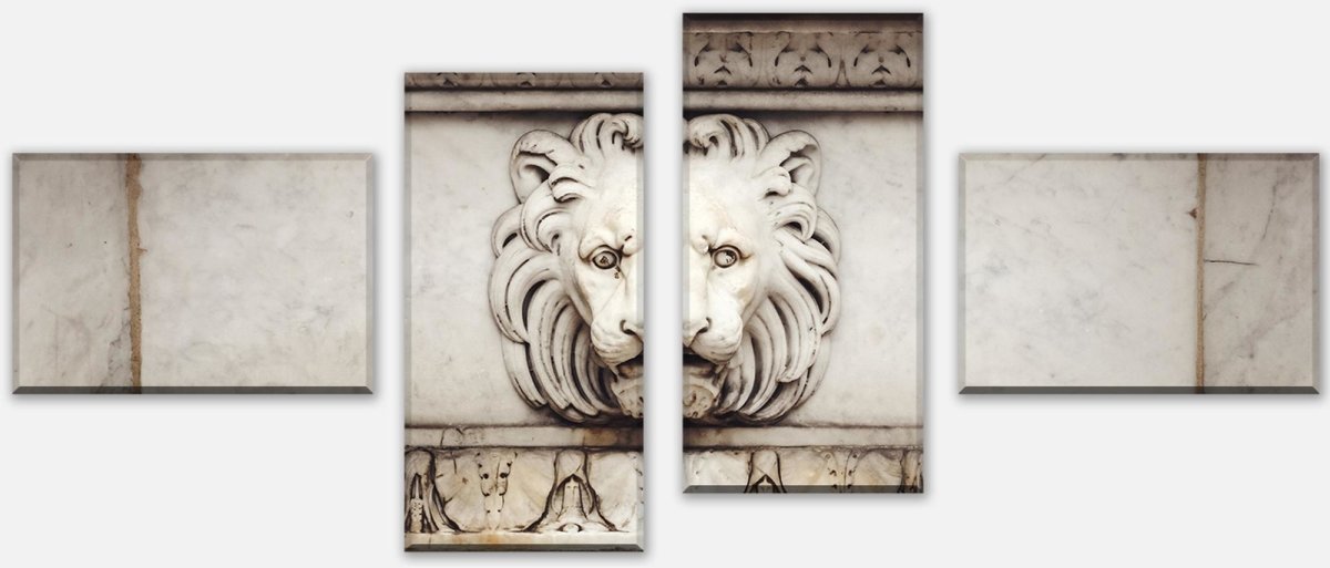 Leinwandbild Mehrteiler Alte Marmor Löwenkopf M0713 Leinwandbild Mehrteiler Alte Marmor Löwenkopf M0713