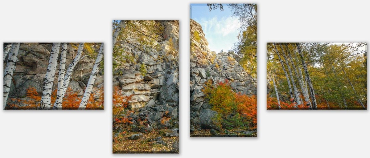 Leinwandbild Mehrteiler Herbst Birkenbaum Wald M0716 Leinwandbild Mehrteiler Herbst Birkenbaum Wald M0716