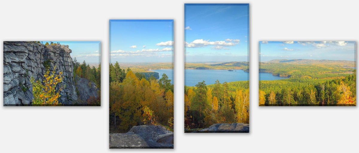 Leinwandbild Mehrteiler Herbstlandschaft mit Bergen und See M0717 Leinwandbild Mehrteiler Herbstlandschaft mit Bergen und See M0717